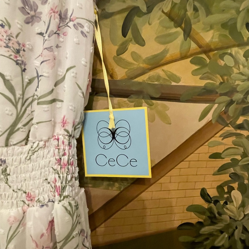CeCe Floral White Dress